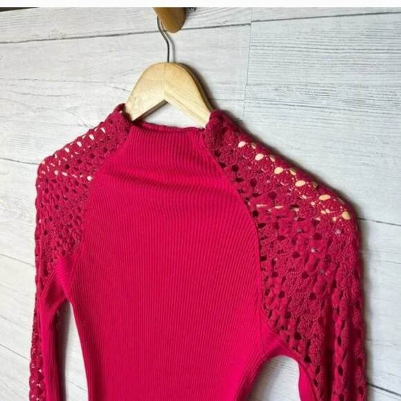 Free People Clemente Thermal Lace Sleeve Top - Picture 6 of 8